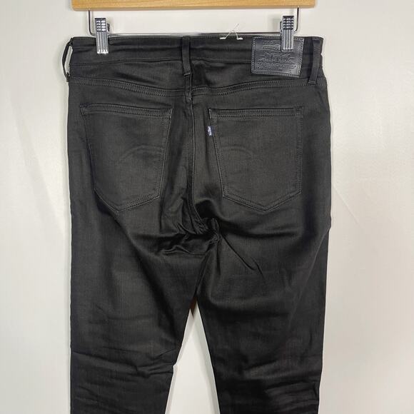 Levis Womens Size 27 x 30 Black 721 High Rise Skinny Jeans Cotton Stretch Denim - Picture 5 of 12